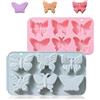 Honicemar Stampo in Silicone a Forma di Farfalla con 6 Cavità, Stampi Silicone a Forma di Cartoni Animali, Set di 2 Stampi Per Cioccolato Antiaderenti per Torte Cioccolatini Gelato Caramelle