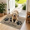 Capslpad Zerbino per interni ed esterni, 50 x 80 cm, lavabile, antiscivolo, assorbente, sottile, per cani, ingresso, balcone, nero