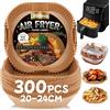 Cozor 300 pezzi carta quadrata per friggitrice ad aria 5-7 l, 20-24 cm, carta monouso antiaderente per forno a microonde, perfetto per COSORI Cecotec 5,5 6 l