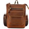 AINUOEY Uomo Zaino Monospalla Borsello a Mano Borse a Spalla Antifurto Messenger in Pelle Vera Piccola Vintage Elegante Ufficio PU pelle 71112 1 pz Beige