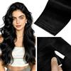 LaaVoo Extension Biadesive Capelli Veri Genius PU Trama Lunga Nero Jet 40cm 90g 4pcs, Capelli Remy, Setosi e Lucenti, per Look alla Moda #1