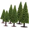 VILLFUL 6pezzi Pini per Presepe Modello Alberi in Miniatura per Fai da Te Scenografia Tavolo Dettagli Realistici, Leggero e Decorazione Verde per Modellismo Ferroviario