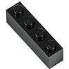 Q-Bricks Sacchetto da 250pz. Mattoncino 1X4 Nero 650