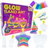 RAM ONLINE Ram® - Set di bottiglie di sabbia glitterate che si illuminano al buio, per bambini