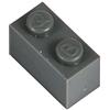 Q-Bricks Sacchetto da 250pz. Mattoncino 1X2 Grigio Scuro 851
