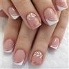 Cotabacuco Nägel zum Aufkleben, 24 Stück Press On Nails Kurz & Press Ons, Short Press On Nägel mit French Design und Roségold Linien