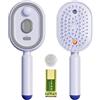 Generic Pettine elettrico per massaggio con cuscinetti ad aria, 3 in 1, spazzola autopulente per oli essenziali, massaggiatore per cuoio capelluto, strumento antistatico per capelli secchi e crespi (viola +