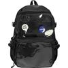 JIABAOZ Ita Bag Pin Display Zaino Con Inserti Per Spille, Kawaii Ita Zaino Per Anime Cosplay (Borsa Vuota) Borsa A Tracolla/zaino 2 in 1 (Nero)