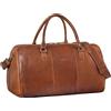 STILORD 'Jarvis' Borsa da viaggio di lusso in pelle Donna Weekender Uomo Borsa fitness Donna Borsa sportiva Grande bagaglio a mano, Colore:sila - marrone