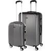 ITACA - Set valigie - Set Valigie Rigide Offerte. Valigia Grande Rigida, Valigia Media Rigida e Bagaglio a Mano. Set di Valigie con Lucchetto Combinazione TSA, Antracite