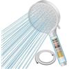 Cobbe Soffione Doccia con Filtro a 20 Fasi, Soffione Anticalcare con Tubo da 1,5M, Soffione Doccia ad Alta Pressione e Risparmio Idrico con 6 Tipi di Getti, Bianca