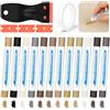 NUTKIT 12 Colori Stucco per Legno, Set di Riparazione Laminato, con Raschietti e Nastro Adesivo, Bastoncini di Cera per Riparazione del Legno, per Pavimenti in Legno Piani di Lavoro e Arredi Domestici
