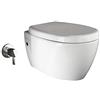Aqua Bagno - WC Taharet, incluso sedile per WC da doccia, meccanismo Soft Close, WC sospeso con funzione bidet e sciacquone profondo, in ceramica