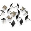 Let's Decorate Let's Decor, 200 puntine quadrate da 12 mm x 17 mm per tappezzeria, in ottone, color bronzo antico, per mobili, per la casa, fai da te, per tappezzeria (12 x 17 mm, 200 pezzi, verniciato nero)