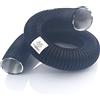 TYGERIX Tubo Flessibile in Alluminio Diametro 60 mm Nero | Allungabile fino a 2,5 metri | Alta Resistenza al Calore fino a 250°C | Più spessore e Più resistenza | Colore Brillante | Modello TOP