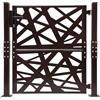 HIJNXG Cancello da giardino in metallo, 105 x 100 cm, con serratura, in acciaio, per giardino, terrazza, cancello da esterni, cancello di sicurezza, cancello d'ingresso (marrone)