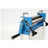 Qurib Piegatrice circolare manuale a 3 rulli, con manovella per la lavorazione della lamiera, max 1 mm, lamiera in acciaio inox da 1,5 mm, lamiera zincata da 2 mm, larghezza di lavoro 300 mm, blu