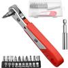 LEONTOOL Mini cacciavite ad angolo retto 12 in 1, set di mini cricchetti a basso profilo, coppia elevata, chiave a cricchetto reversibile a 36 denti con punte magnetiche, cacciavite offset a 90 gradi