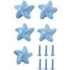 Huba 5 pomelli in ceramica per cassetti, a forma di stella marina, per asilo, armadio, cassettiera (blu)