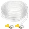 PATIKIL Tubo PVC, 8mm ID x 10mm OD x 3 m Tubo Flessibile Trasparente in Plastica con 2 Fascette Stringitubo, Tubi Silicone Gomma per Acquari Industriali Multiuso in Vinile