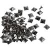 QUARKZMAN 100 Set Quadrati Piramidali Rivetti 8mm Pelle Rivetti Metallo Punte Borchie per Abbigliamento Cinture Borse Scarpe Punk Rock Pistola Nero