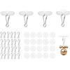 Anlising 100PCS Gancio Adesivo per Soffitto, Ganci a Soffitto Autoadesivi Trasparenti con 100 Clips, Gancio Adesivo per Soffitto Trasparenti, Hook Adesivo per Soffitto, per Cucina, Bagno, Parete,Porta