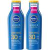 Nivea Sun Latte Solare Protect & Hydrate SPF30 200 ml, Crema solare 30 idratante per 48 ore 2x200 ml
