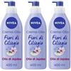 Nivea Crema-Olio Fiori di Ciliegio & Olio Jojoba 400 ml, Crema corpo idratante 48h e profumata 3x400 ml