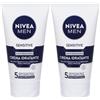 Nivea Men Sensitive Crema Idratante 75 ml, viso uomo lenitiva per pelli sensibili e delicate 2x75 ml