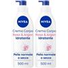 Nivea Crema Corpo Idratante Rosa & Argan 500 ml, idratante corpo 72h profumata alla 2x500 ml