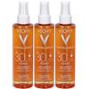 Vichy Capital Soleil Cell Protect Olio Invisibile viso, corpo e capelli Protezione elevata SPF30 3x200 ml