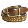 Sendra Boots Cintura 511 marrone fatto a mano da donna cintura da uomo Cowboy Western Gipsy Ibiza 4cm Jeans larghi cintura borchie fibbia intercambiabile in vera pelle, Marrone, 85 cm