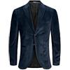 JACK & JONES Giacca Tinta Unita in Velluto (50, Blu)