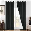 Joydeco Set di 2 pannelli di tende oscuranti 100% lunghe 213 cm, tende oscuranti per camera da letto, finestre da 213 cm, tende nere per soggiorno, isolamento termico (larghezza 132 x lunghezza 213