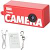 ASHATA Videocamera portachiavi portatile, controllo in tempo reale, video 1080P, 5 filtri, regalo di viaggio, nero (rosso)