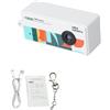 ASHATA Videocamera portachiavi portatile, controllo in tempo reale, video 1080P, 5 filtri, regalo di viaggio, nero (WHITE)