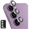 Wigento Per Samsung Galaxy S24 Plus, anello in alluminio, fotocamera + vetro temperato H9, viola