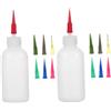 Lurrose 2sets Bottiglie per Spremitura Ceramica con Punta Fine Strumenti per Decorazione Ceramica e Applicazione di Smalti con Testine Intercambiabili per Artigiani