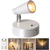 Fevislight Faretto LED Interno Senza Fili con Ricaricabile Batteria da 5000mAh, Faretti da Parete con Dimmerabile & 3 Temperature Colore per Letto Tocco & Telecomando