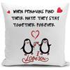 HUASHUZI Federe per cuscini Pinguino, regali di San Valentino per fidanzato, fidanzata, coppia, matrimonio per lei, uomo, marito, moglie, compleanno, decorazioni, fodera per cuscino per divano