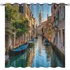 Generic Venezia Romantica 2 Pannelli Tende Oscuranti 75x166 cm (LxA), Riduzione del Rumore Tenda Antipolvere, Verde Occhielli Tende in Poliestere opaco per Camera dei Bambini e Soggiorno