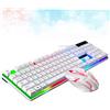 DOITOOL Tastiera e Mouse Cablati Da Gioco Per Computer Pc, Set Ergonomico Retroilluminazione Led, Protezione Liquidi e Tasti Flottanti, Per Sessioni Gaming Prolungate, Colore Bianco