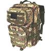 ALGI Zaino Militare Tattico Medium con sistema MOLLE 50 Litri con patch Bandiera USA 3D (MIMETICO VEGETATO)
