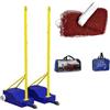 Generic Bastoni da pallavolo e badminton resistenti regolabili con 2 reti, base ricaricabile per prato, spiaggia, cortile, giochi all'aperto