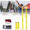 Generic Bastoni da badminton da pallavolo con rete, altezza regolabile nel terreno, per interni ed esterni, scuola, stadio, adulti e bambini
