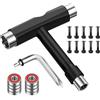 YEYIT - Set di 20 attrezzi per skateboard all-in-one, 8 cuscinetti a sfera RS608, 1 accessorio per chiavi a brugola, 1 cacciavite a testa Phillips, 10 dadi e bulloni per skateboard