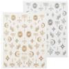 VelvetGlow 2 Pezzi Goldene Boho-Nail Sticker Per Nail Art, Motivi di Stelle, Luna, Sole E Serpente, Adesivi a Rilievo 5d, Adesivi Autoadesivi Per Decorazione Unghie Fai-da-te