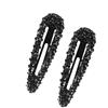 Cldaisy 2 fermagli per capelli con strass neri, in metallo e cristallo, accessori per capelli scintillanti, fermagli per capelli a scatto, clip e mollette, fermagli per capelli con strass per donne