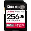 Kingston SDR2V6/256GB 256GB Canvas React Plus SDXC UHS-II U3 V60 280R/150W Nero