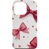 Coquette Aesthetic Gifts Custodia per iPhone 13 Pro Nastro vintage con fiocco bordeaux